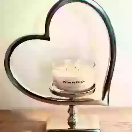 Heart Shaped Nickel Candle Holder
